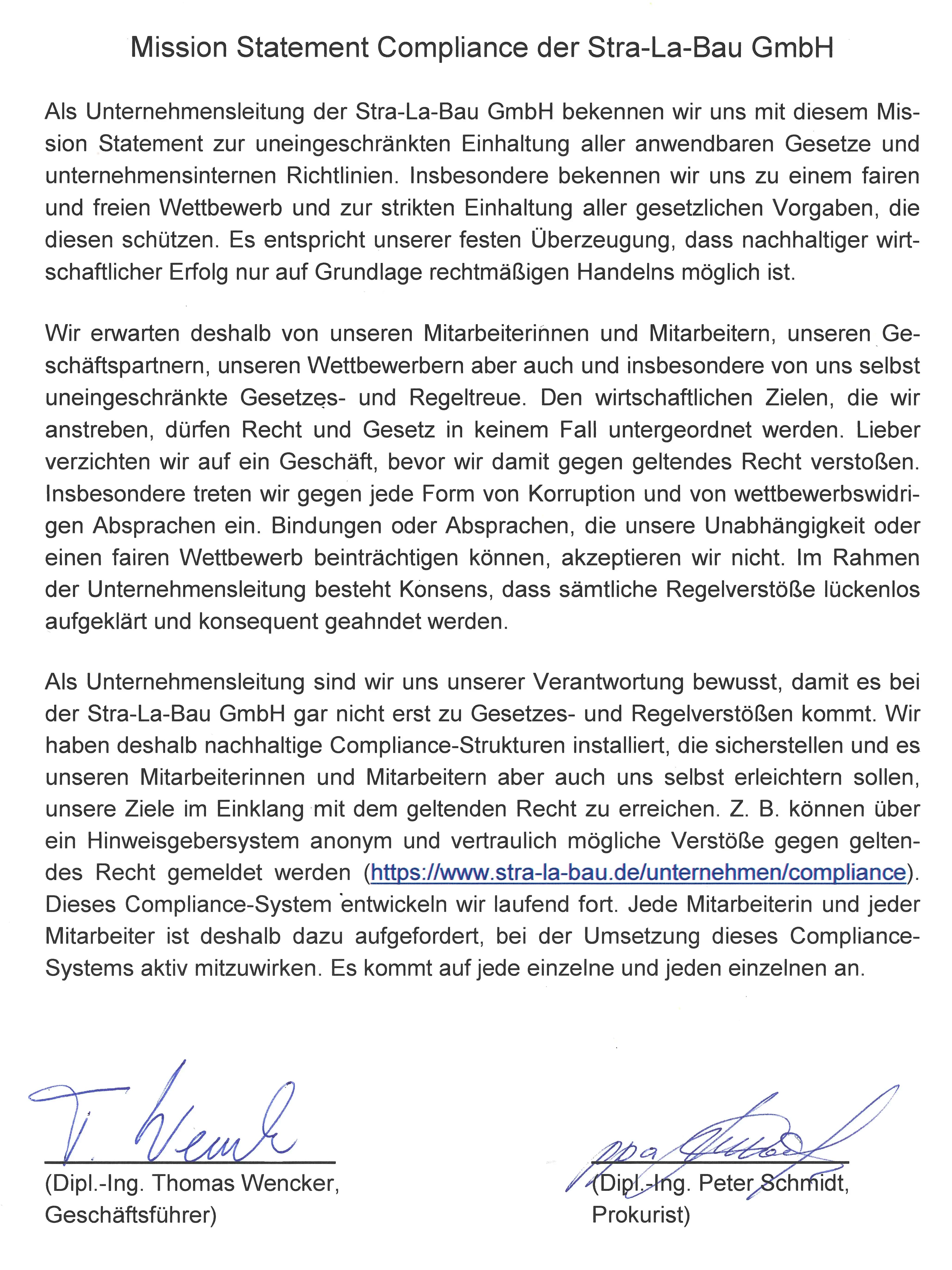 Mission-Statement-Compliance-Stra-La-Bau-gmbh